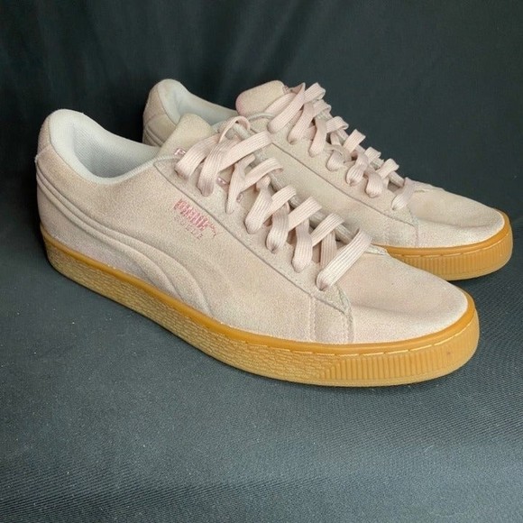 Puma Pink Suede Platform Jewel Gum Sole Size 8 - Picture 1 of 7